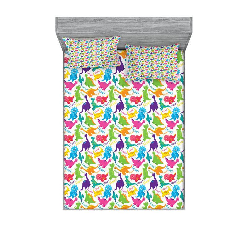 Multicolore drap-housse et taies décoratives Ambesonne, Ensemble de draps pour grand lit + 5 pièces suppl
