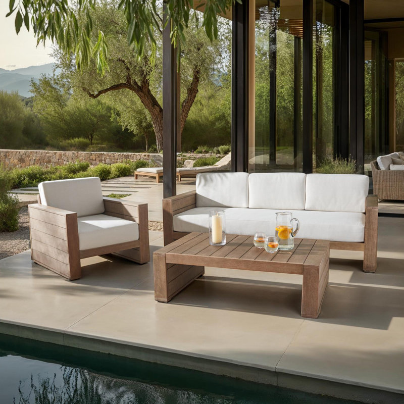 Myeshia 3 Piece Outdoor Conversation Set
