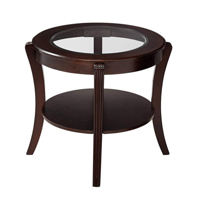 27.6" W Contemporary End Table, Espresso