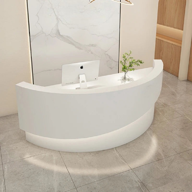 Garden Counter Reception Console Gigant White Replica Front Desk, 60cm H x 260cm W x 100cm D