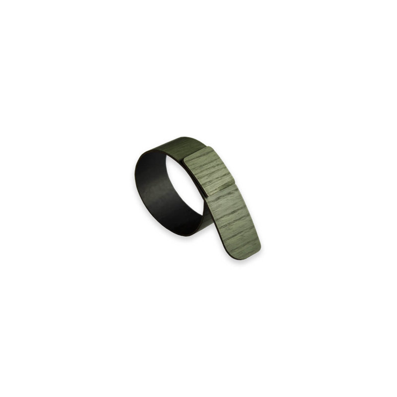 Portofino Wood Napkin Ring, Dark Green