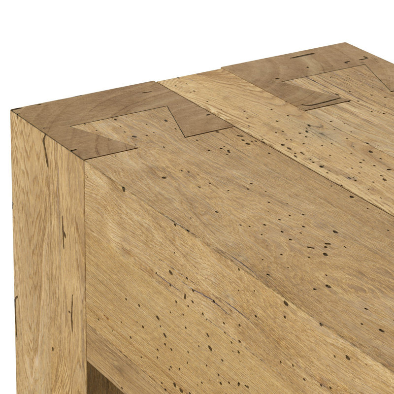 Console Trumann, H 33 po x l 72 po x P 20,25 po, Bois de chêne patiné rustique