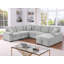 Upholstered 117.5 " Chenille U-Shaped Sofa Bed-732847098