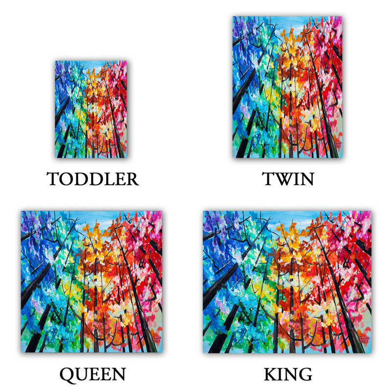 Ensemble de housse de couette coloré sapin, 1 housse simple + 1 taie standard
