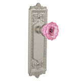 Egg & Dart Plate with Crystal Pink Door Knob
