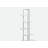 60-inch 5-tier asymmetrical bookshelf, with white wood grain partition and metal frame-1458887930