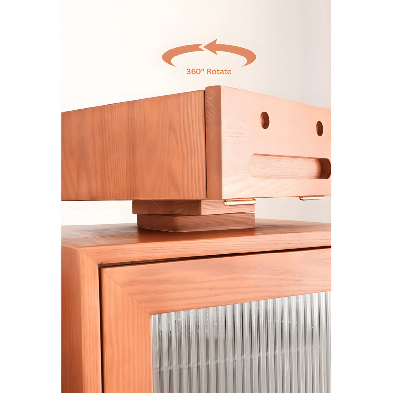 Joerell Solid Wood Accent Wine Cabinet, Brown