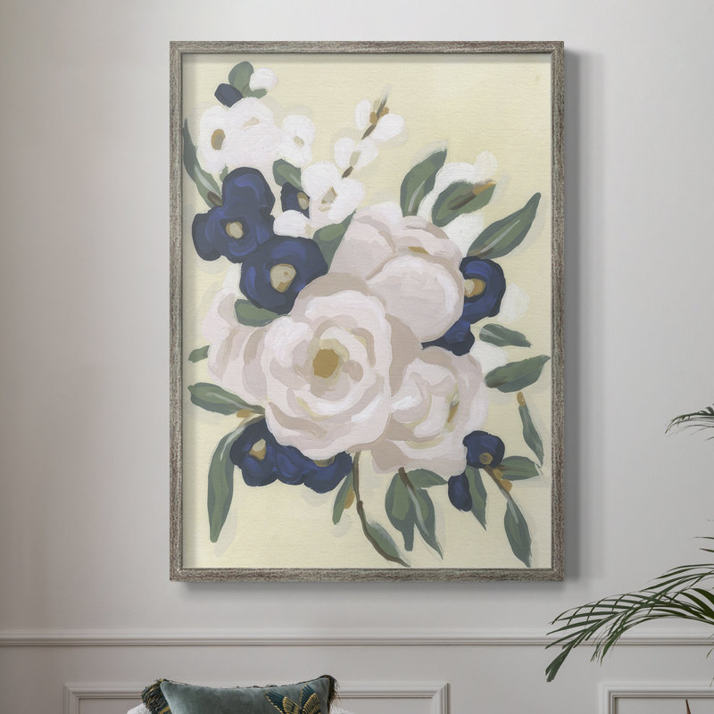 «Garden Party Bouquet II», reproduction encadrée - bois massif, H 11 po x l 9 po