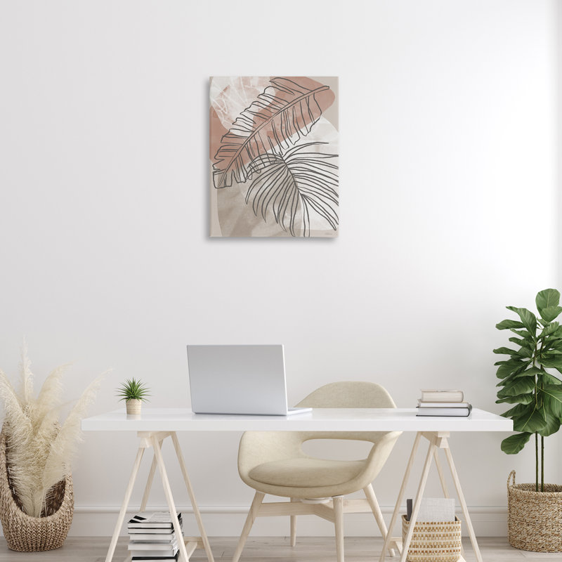 Toile de feuilles de terre tropicale, design par Cat Thurman Designs, H 30 po x l 24 po