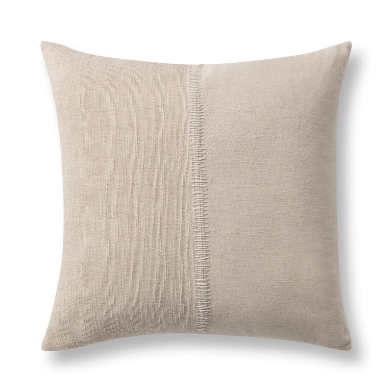Nisha Linen Blend Throw Pillow, Natural/Ivory