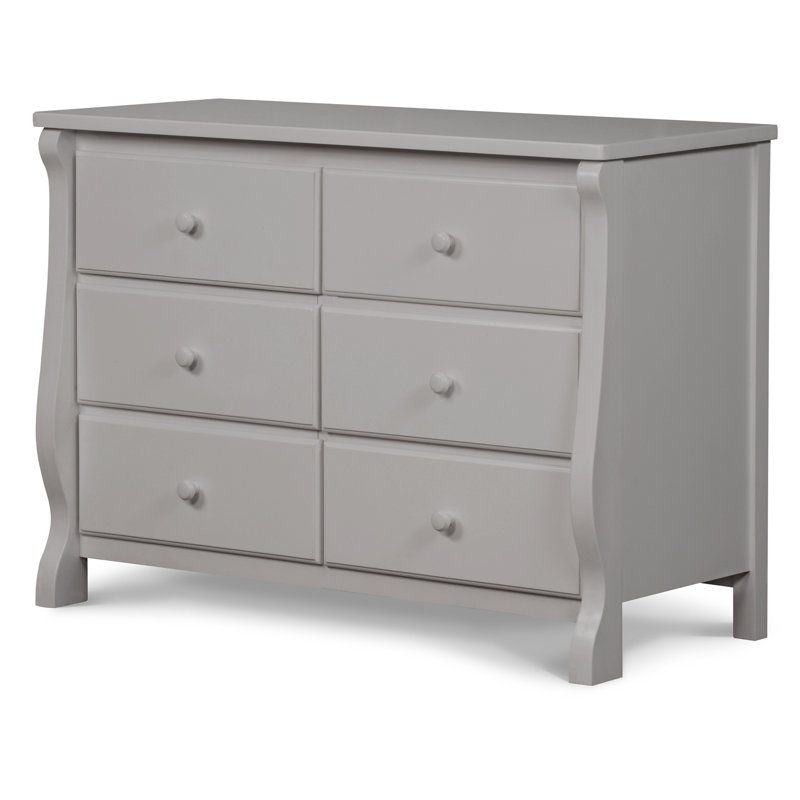 Gray Double Nursery Dresser with Interlocking Drawers