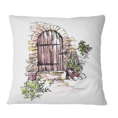Coussin décoratif rétro imprimé Old Europe View II