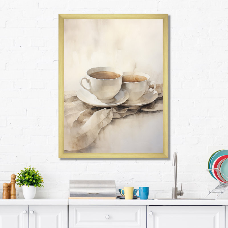 Bridesdale Food Coffee Tea V, Encadrement doré, H 32 po x l 24 po x P 1 po