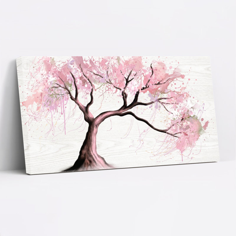 «Cherry Blossom Tree», reproduction d'art sur toile tendue sur toile, ensemble de 1, H 20 po x l 40 po