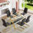7-Piece Glass Top Dining Table Sets-1181495246-1181495237