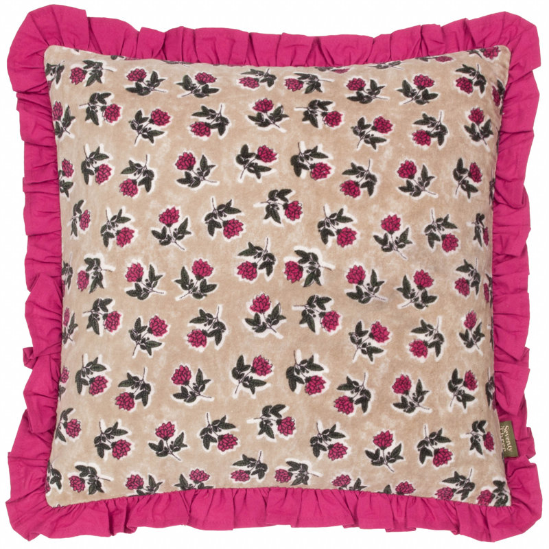 Kemble Floral Square Cushion, Pink