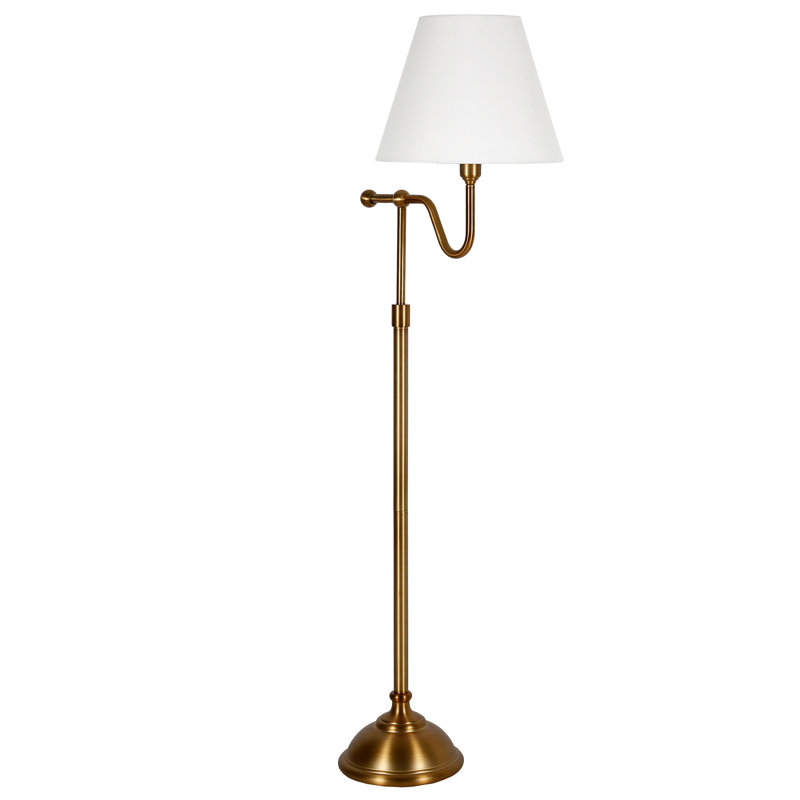 Wellesley 63'' Swing Arm Floor Lamp, Brass