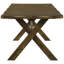 Table de salle à manger rectangulaire en carbone et noyer muscade noueux, bois franc d'ingénierie, bases en X pour un attrait moderne, table de salle à manger de 4 places, aspect rustique chaleureux, structure en bois massif, stabilité et style améliorés