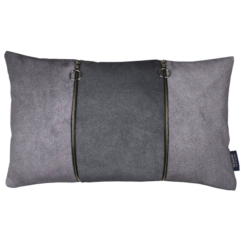 Rectangular Throw Pillow Cover, Grey/Charcoal