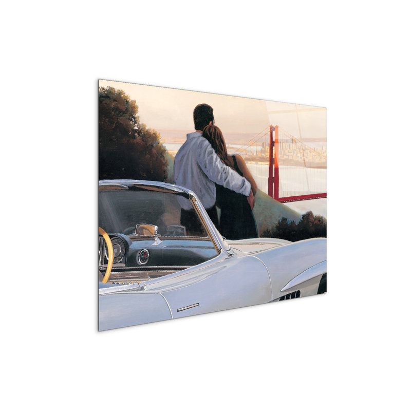 Car And Love By Art Studio 58×78 Cm CrystalArt Acrylic Material Glass Effect, Frameless Panel, Lightweight Ready To Hang by Art Studio - No Frame Print on Plastic / Acrylic