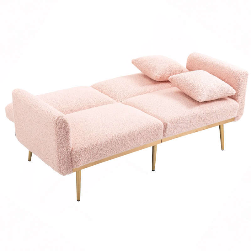 Canapé, canapé en velours, canapé d'appoint. Canapé avec pieds en métal, Rose