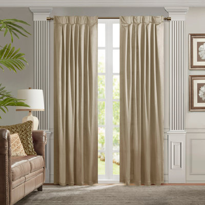 Panneau de rideau à plis champagne avec attache, simple, 52 x 84, options de suspension double, certifié Oeko-Tex, lavable à la machine