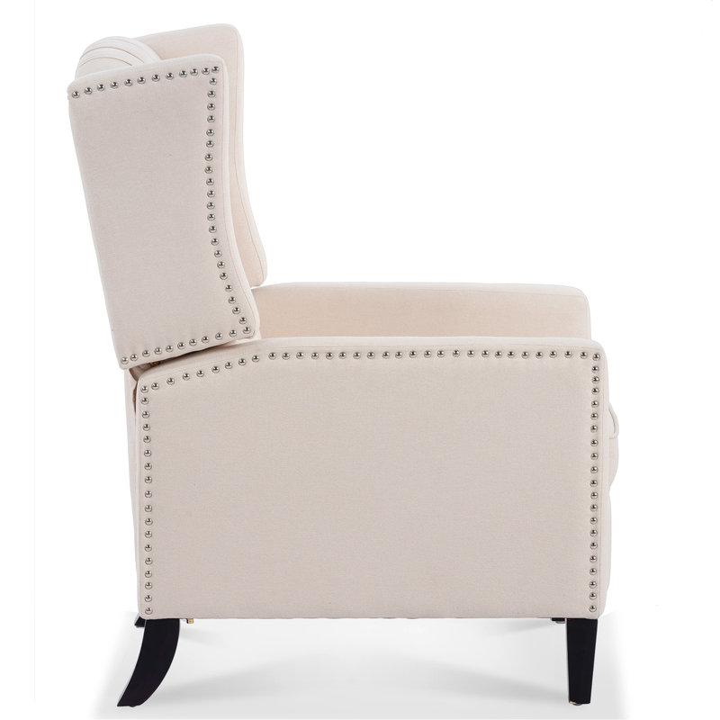 Fauteuil inclinable manuel de 27,16 po de large, Beige Fabric