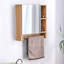 Armoire de salle de bain avec compartiments ouverts et cachés - Répond à divers besoins de rangement Fixation murale adaptée aux environnements humides-1091457836