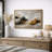 Bold Neutral Abstract Artwork with Black and Ochre Forms, Living Room Pictures, Framed Canvas Giclee Print Wall Art-562263105-562263109
