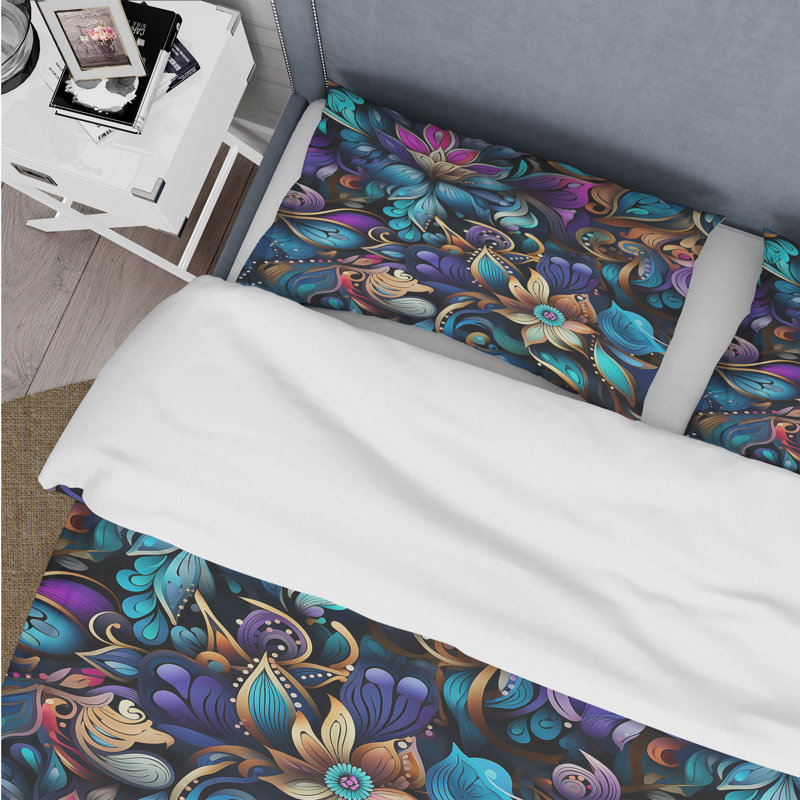 Ensemble de housse de couette Moroccan Dream Boho, Housse de couette pour grand lit et 2 taies décor