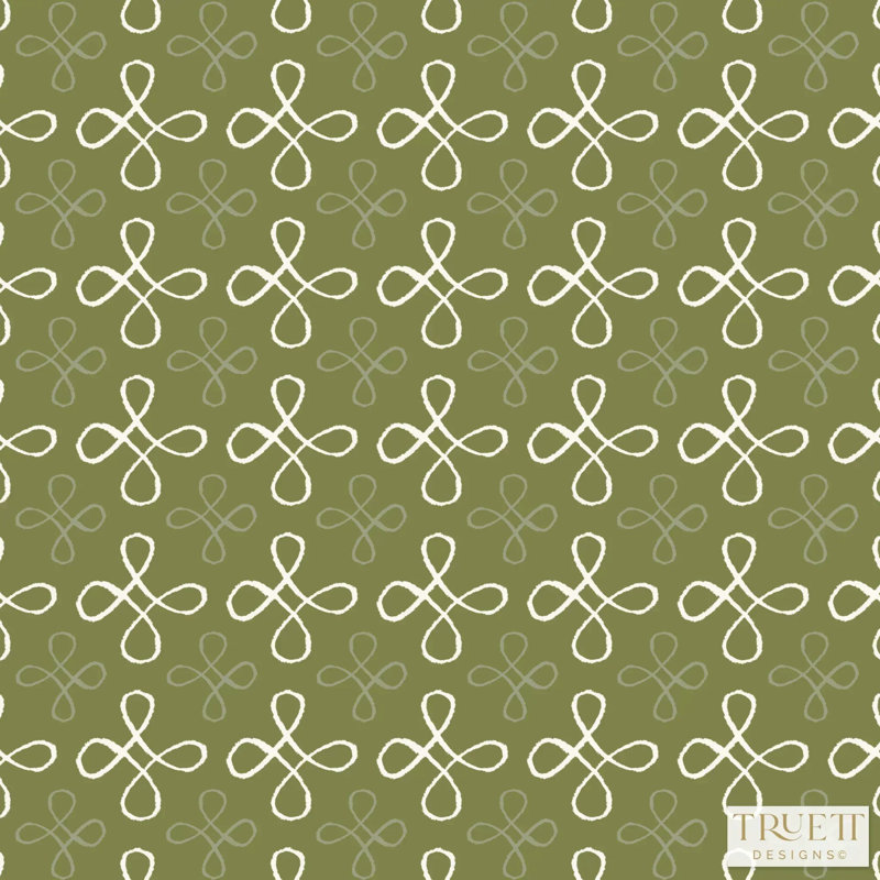 Palace Floor Small Repeat Luxury Wallpaper, Olive, Cellulose/Polyester