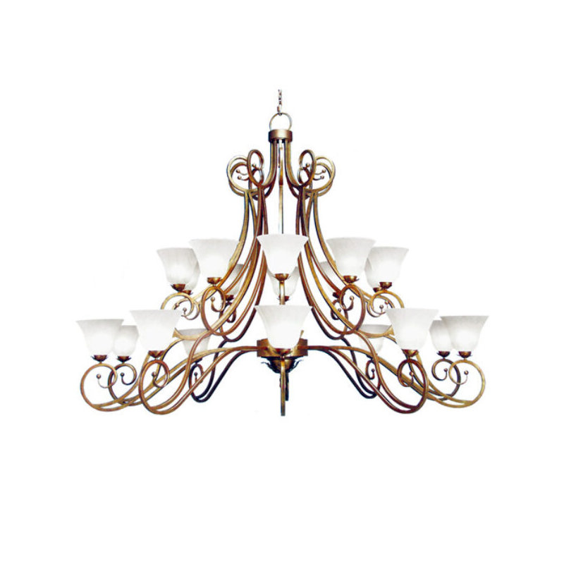 Lustre à niveaux ombré 20 lumières Angelo, Feuille d'automne