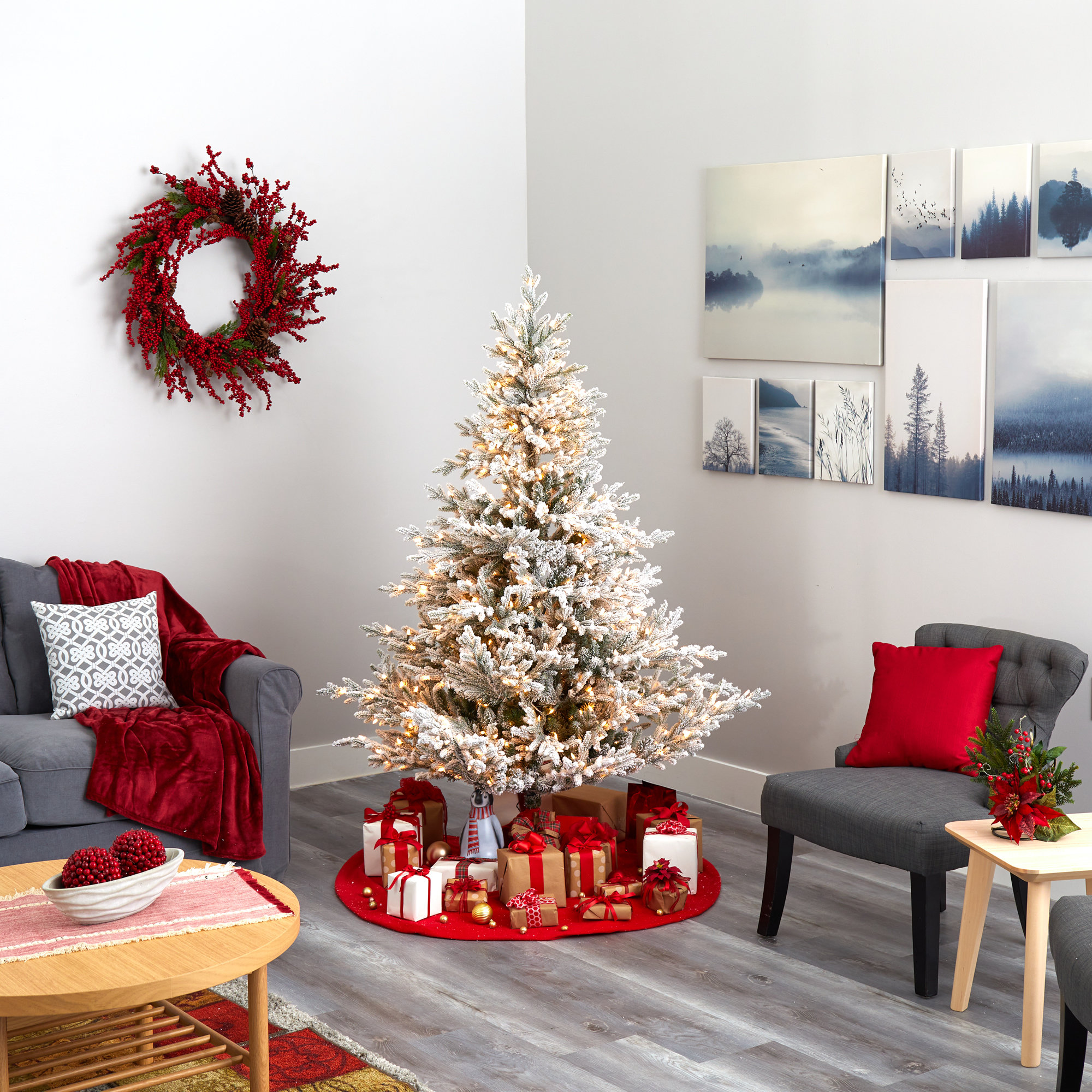 Lighted Artificial Fir Christmas Tree, 6' H