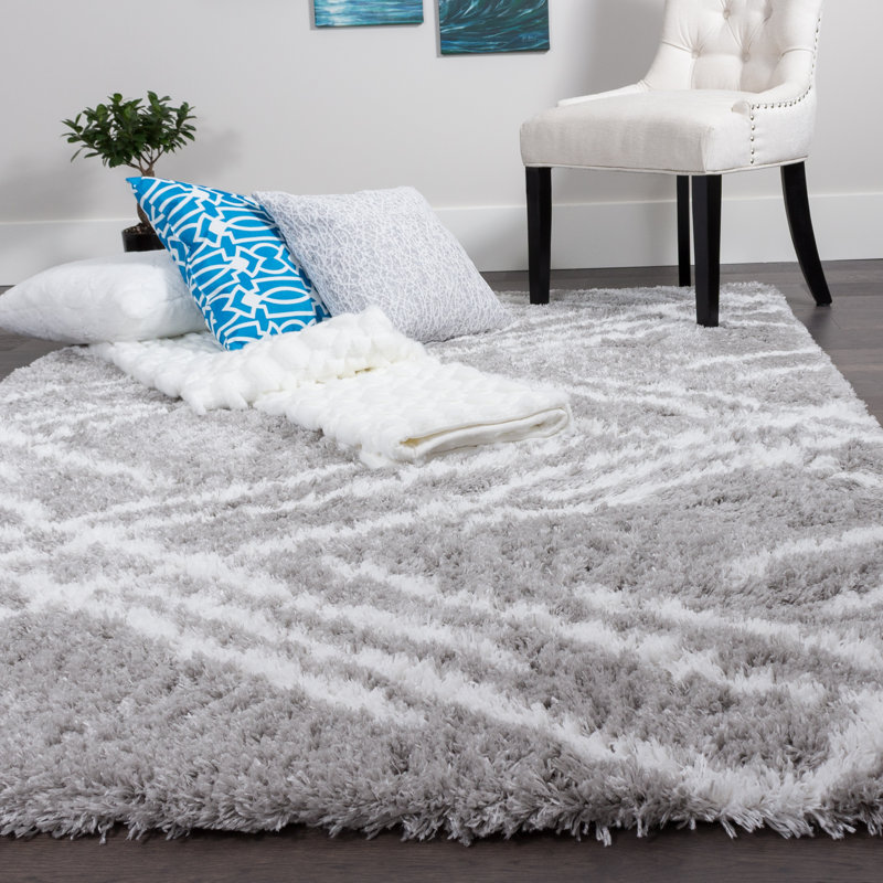Tapis gris à motif géométrique Arlie, Rectangle 3 pi 11 po x 5 pi 7 po