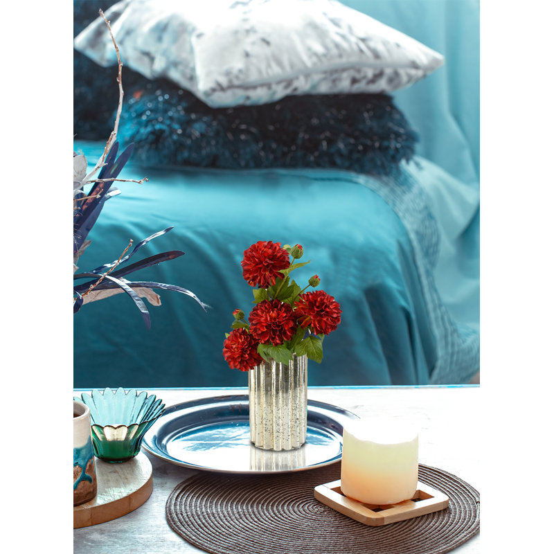 Glass Table Vase, 9.5" H x 6" W x 6" D