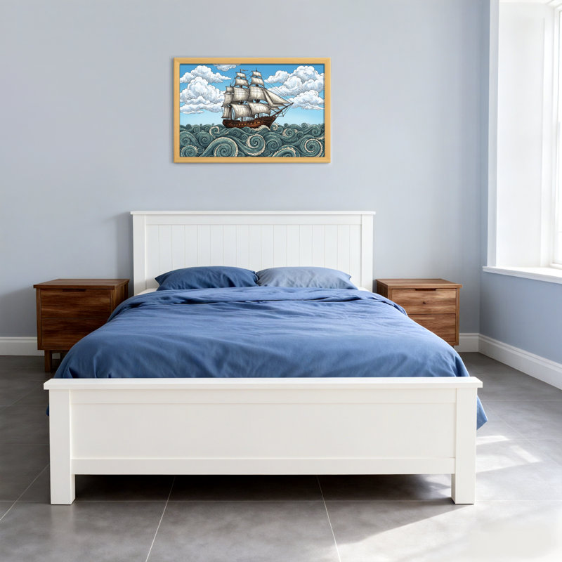 Voilier sur les vagues de l'océan orageux, H 12 po x l 18 po, Wrapped Canvas, Ne s’applique pas