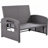 PE Wicker Rattan Double Chaise Lounge with Adjustable Back and Cushions-858570243