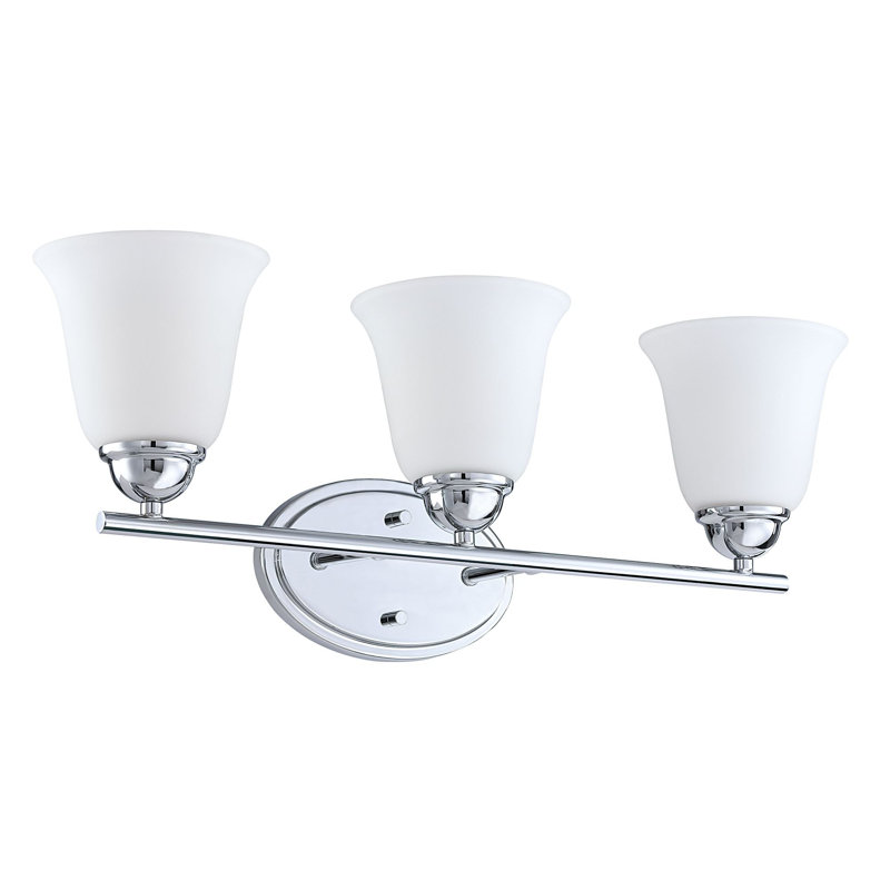 Éclairage pour salle de bain 3 lumières chrome
