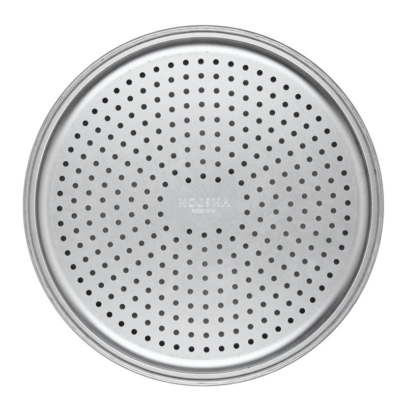 Anolon Pro-Bake Bakeware Aluminized Steel Perforated Pizza Pan, 14 Inch, Silver