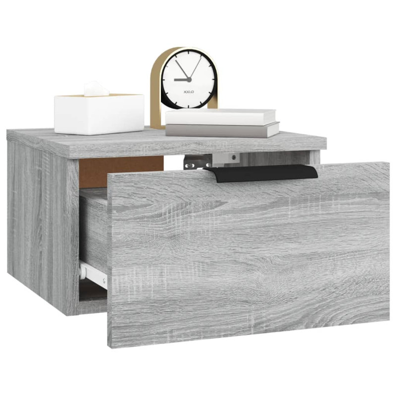 Jurnei 34 cm W Bedside Table, Grey Sonoma