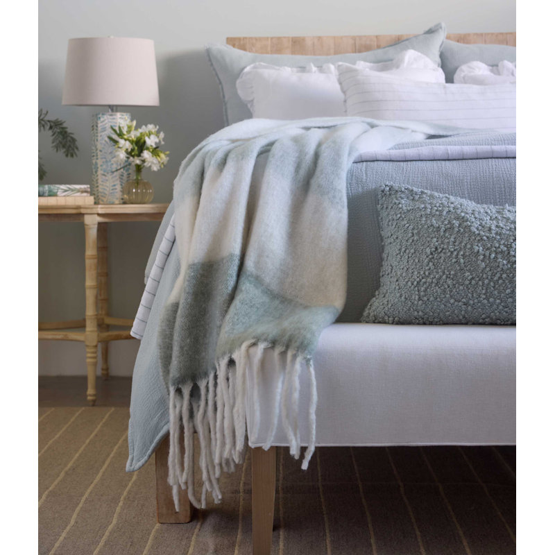 WHISTLER Hand Woven Throw Blanket, Teal