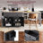 Grey Rolling Kitchen Island With Smooth Drawer Slide & Lockable Wheels Quiet Door Panel Extendable Function --1411854932