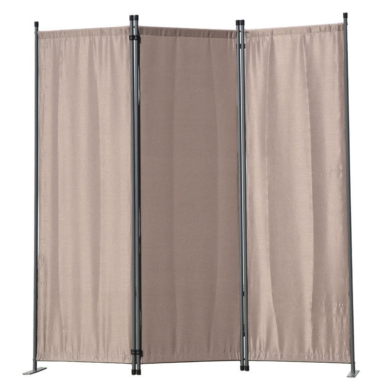 Rillito Folding Room Divider, Black, 165cm H x 169cm W x 22cm D, 3