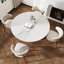 Mid-Century Modern Farmhouse Round Sintered Stone Pedestal Otelia For 4/6/8/10-486253490-486253494
