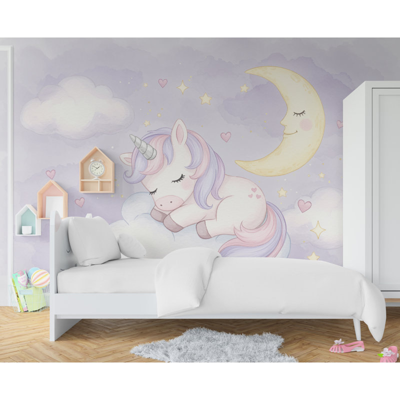Unicorn Princess Room, L 145 po x l 100 po, Peler et coller