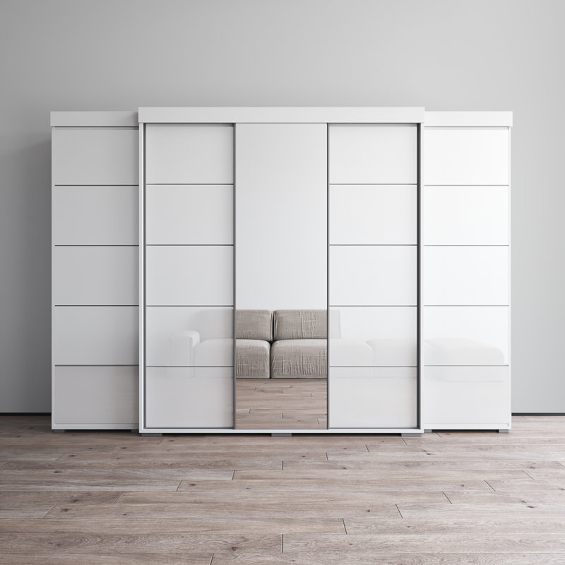 Armoire 117,3 "avec 1 miroir Aria, Blanc