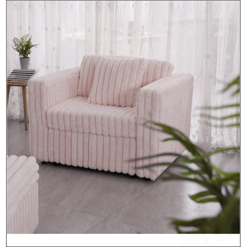 Canapé modulaire simple 44,9 po, Rose clair