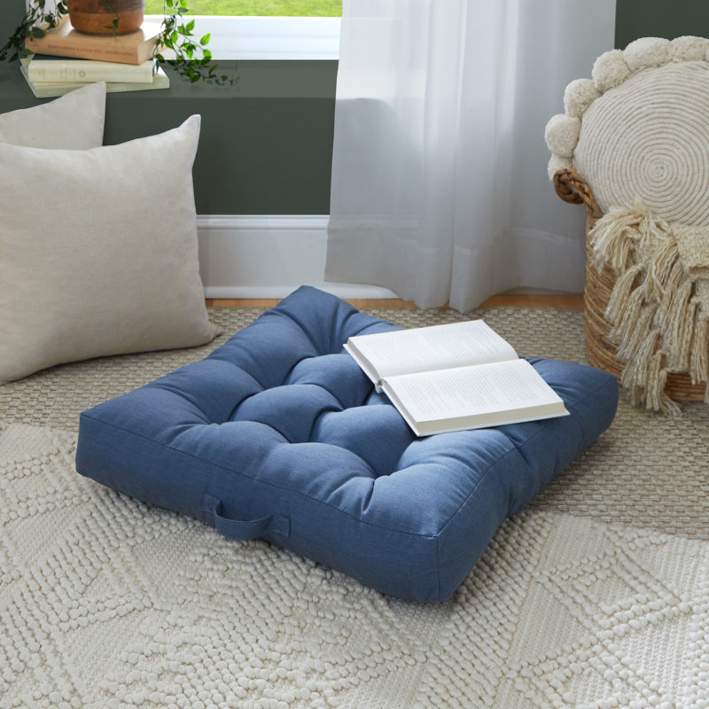 Sunbrella® Indoor/Outdoor Floor Pillow, Denim, 24" H x 24"W