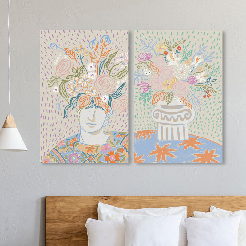 Summer Flourish Set Set by Oliver Gal, 90"H x 60"W, Gallery Wrapped