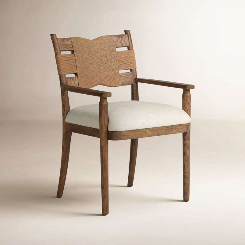 Tova Upholstered Arm Chair, Bergamo Parchment/Light Buff/Natural